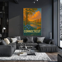 Connecticut Tranquil Landscape Vintage Travel Poster PosterGoat