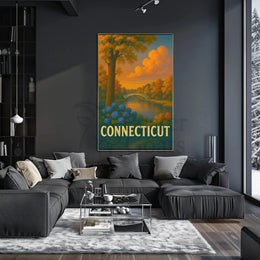 Connecticut Tranquil Landscape Vintage Travel Poster PosterGoat