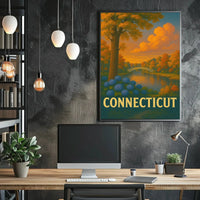 Connecticut Tranquil Landscape Vintage Travel Poster PosterGoat