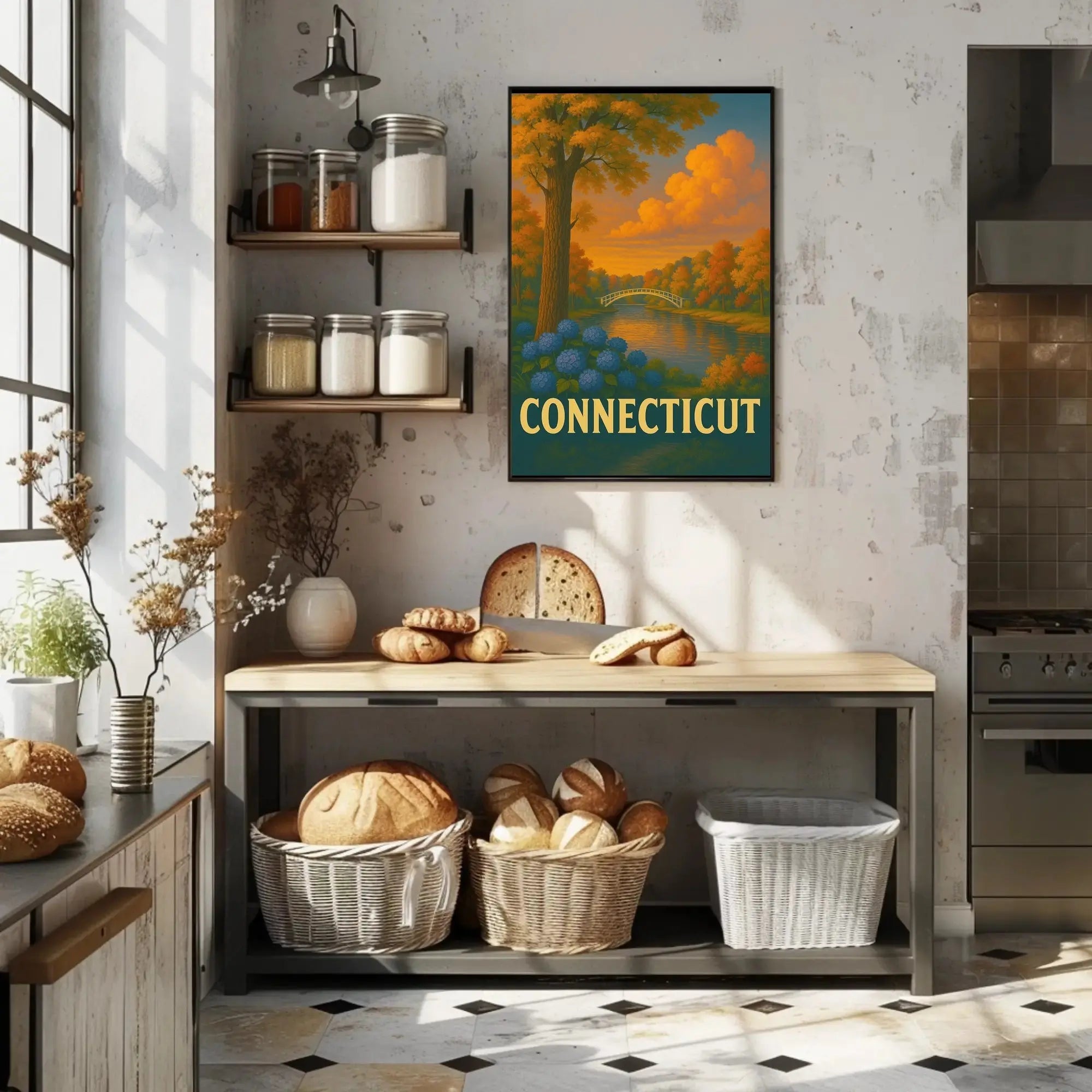 Connecticut Tranquil Landscape Vintage Travel Poster PosterGoat