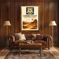 Connecticut Vintage Scenic Art Print Cultural Heritage Poster PosterGoat
