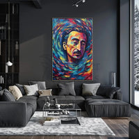 Contemplative Cosmic Portrait Artistic Expressionism Poster PosterGoat