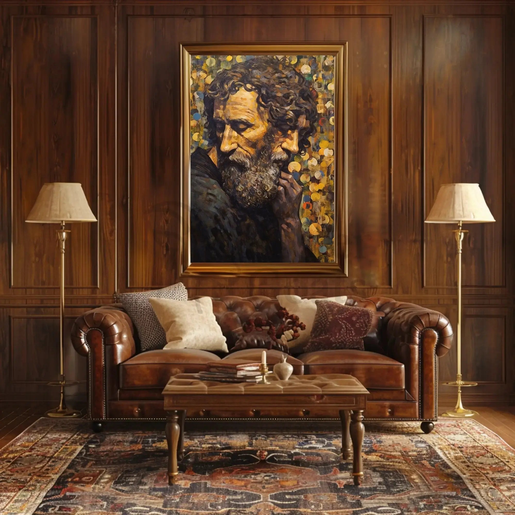 Contemplative Expression Timeless Introspection Artistic Poster PosterGoat