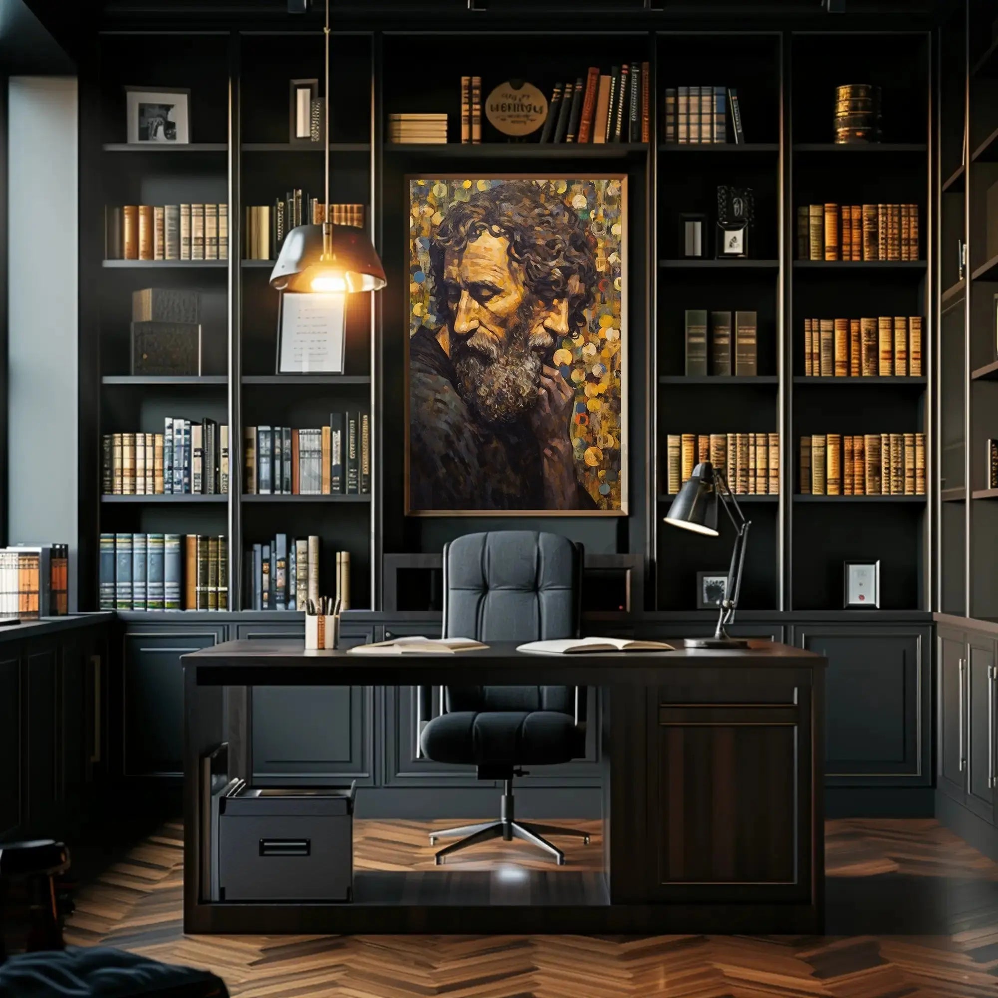 Contemplative Expression Timeless Introspection Artistic Poster PosterGoat