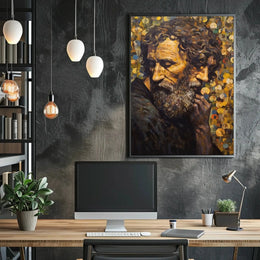 Contemplative Expression Timeless Introspection Artistic Poster PosterGoat