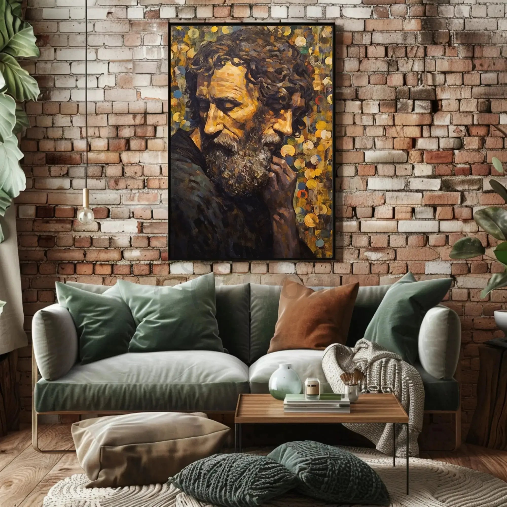 Contemplative Expression Timeless Introspection Artistic Poster PosterGoat