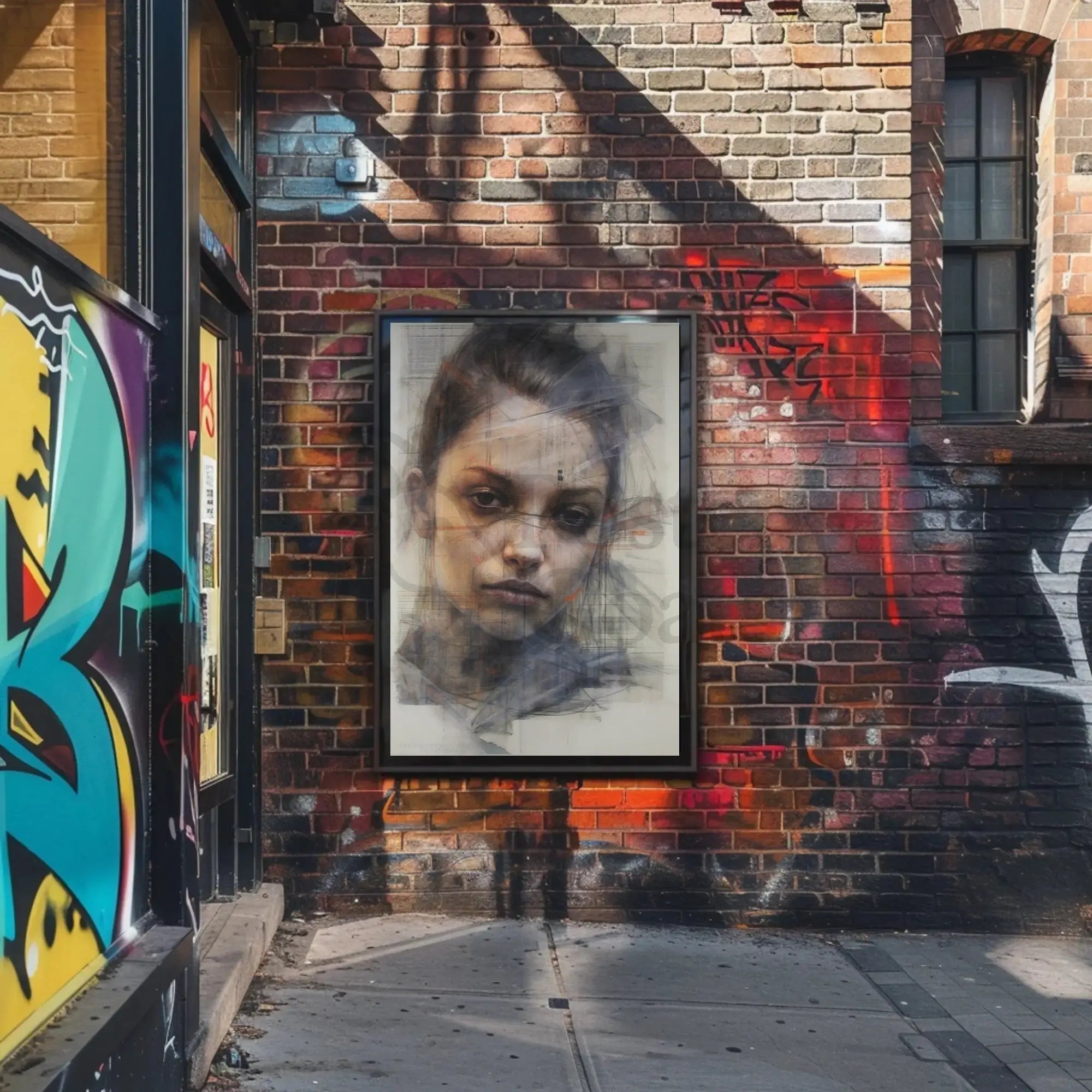 Contemplative Modern Female Portrait Artistic Poster PosterGoat