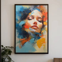 Contemplative Woman's Face Abstract Artistic Poster PosterGoat