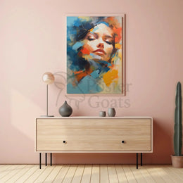 Contemplative Woman's Face Abstract Artistic Poster PosterGoat