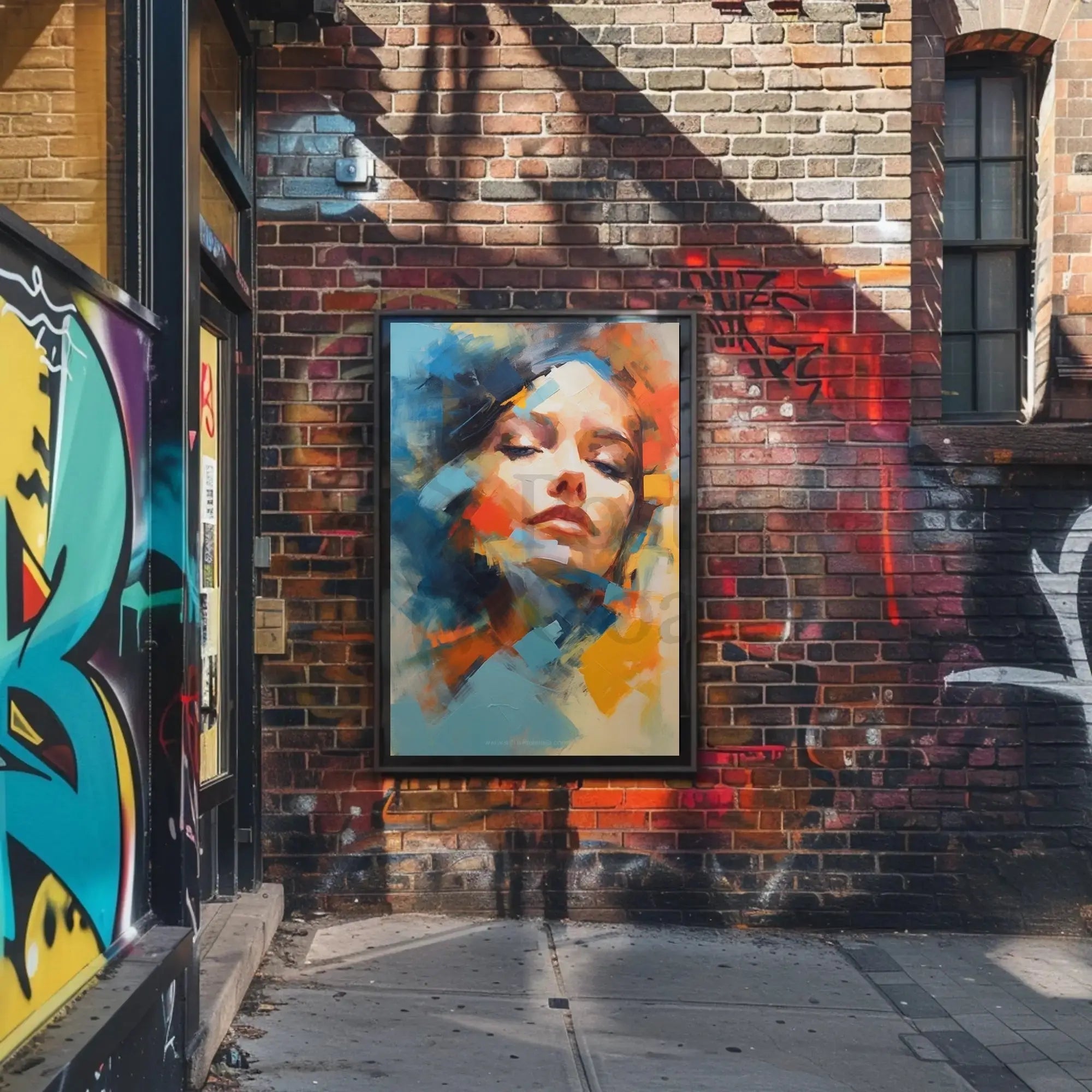 Contemplative Woman's Face Abstract Artistic Poster PosterGoat