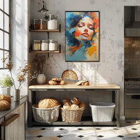 Contemplative Woman's Face Abstract Artistic Poster PosterGoat