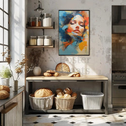 Contemplative Woman's Face Abstract Artistic Poster PosterGoat