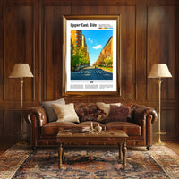 Contemporary Urban Scene Poster with New York City Travel Poster PosterGoat