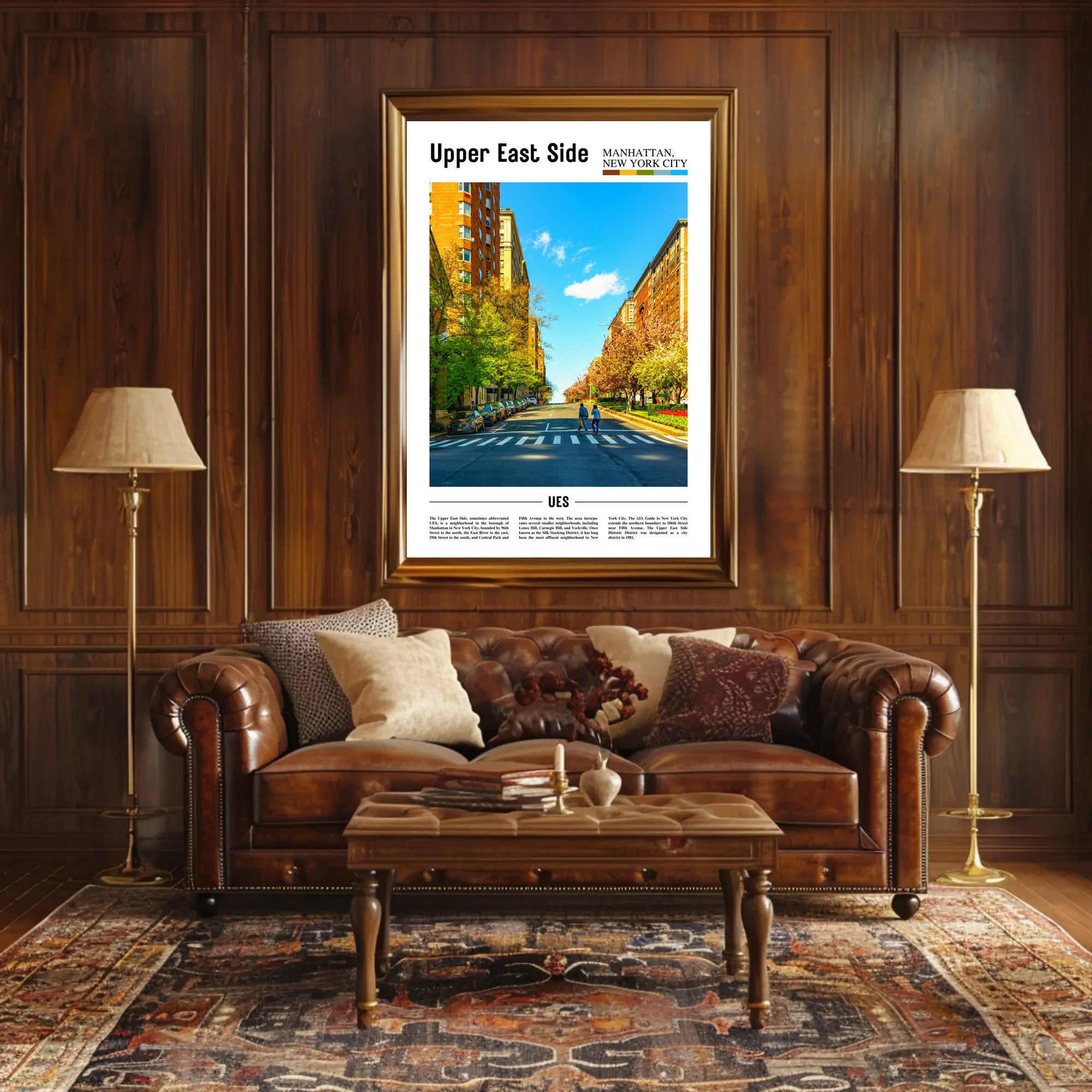 Contemporary Urban Scene Poster with New York City Travel Poster PosterGoat
