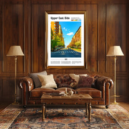 Contemporary Urban Scene Poster with New York City Travel Poster PosterGoat