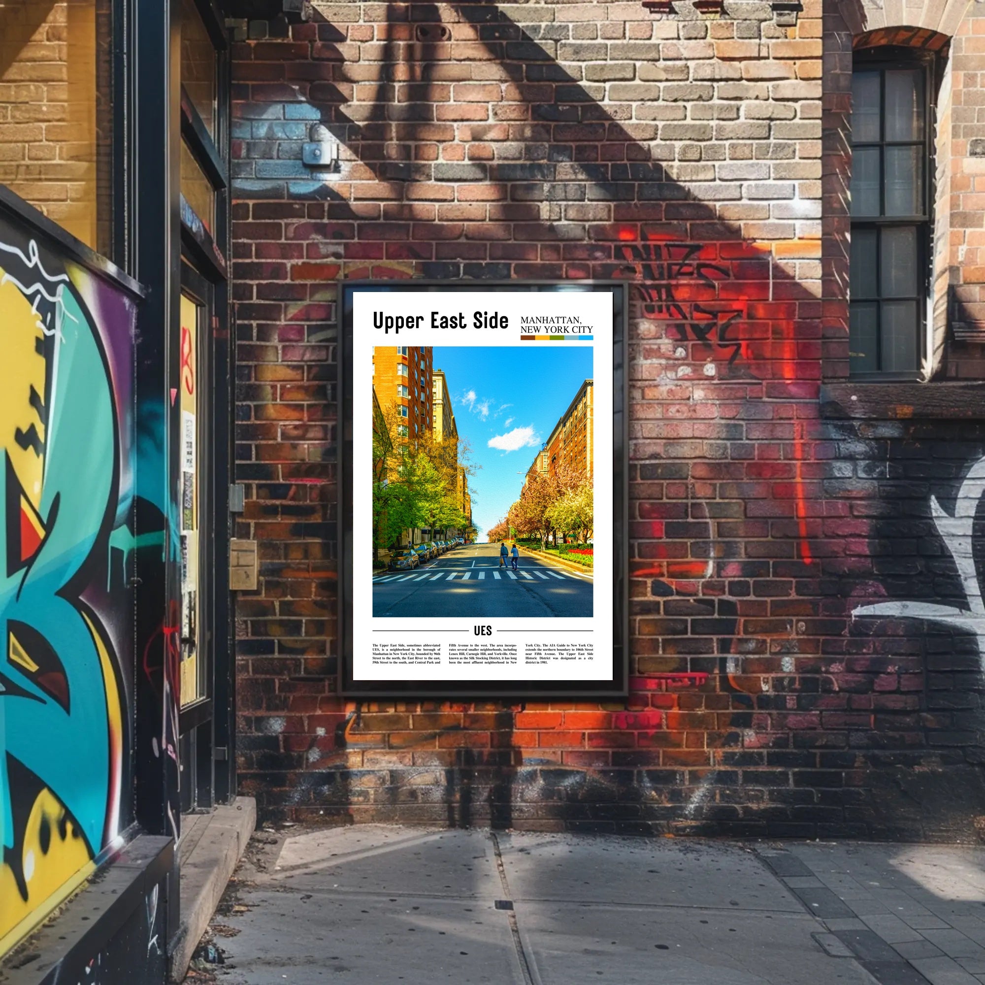 Contemporary Urban Scene Poster with New York City Travel Poster PosterGoat