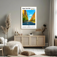 Contemporary Urban Scene Poster with New York City Travel Poster PosterGoat