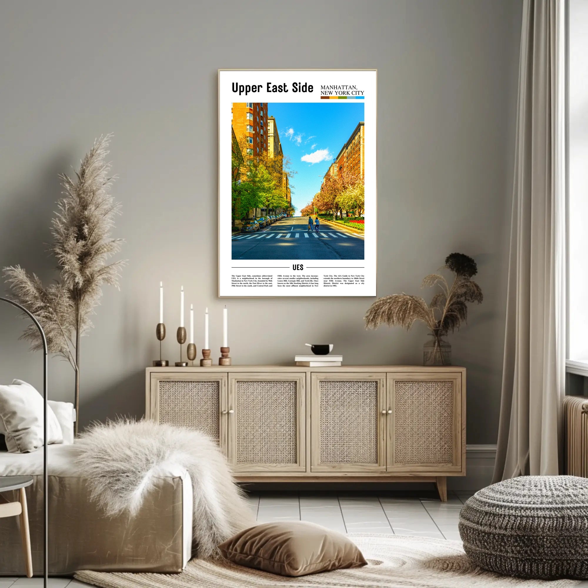 Contemporary Urban Scene Poster with New York City Travel Poster PosterGoat