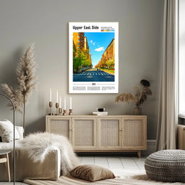 Contemporary Urban Scene Poster with New York City Travel Poster PosterGoat