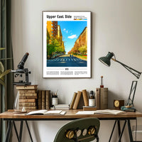Contemporary Urban Scene Poster with New York City Travel Poster PosterGoat