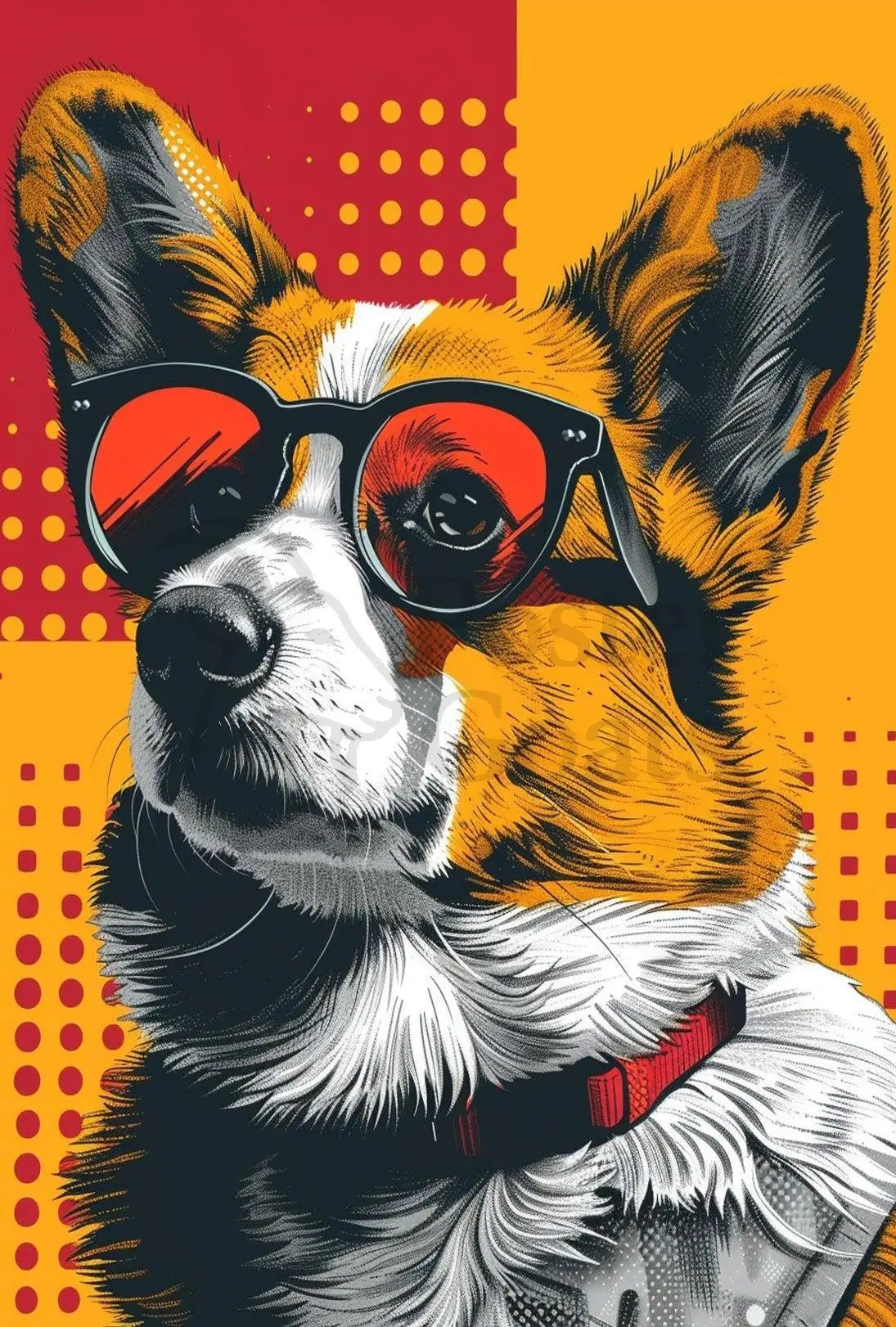 Cool Corgi in Sunglasses Pop Culture Poster PosterGoat