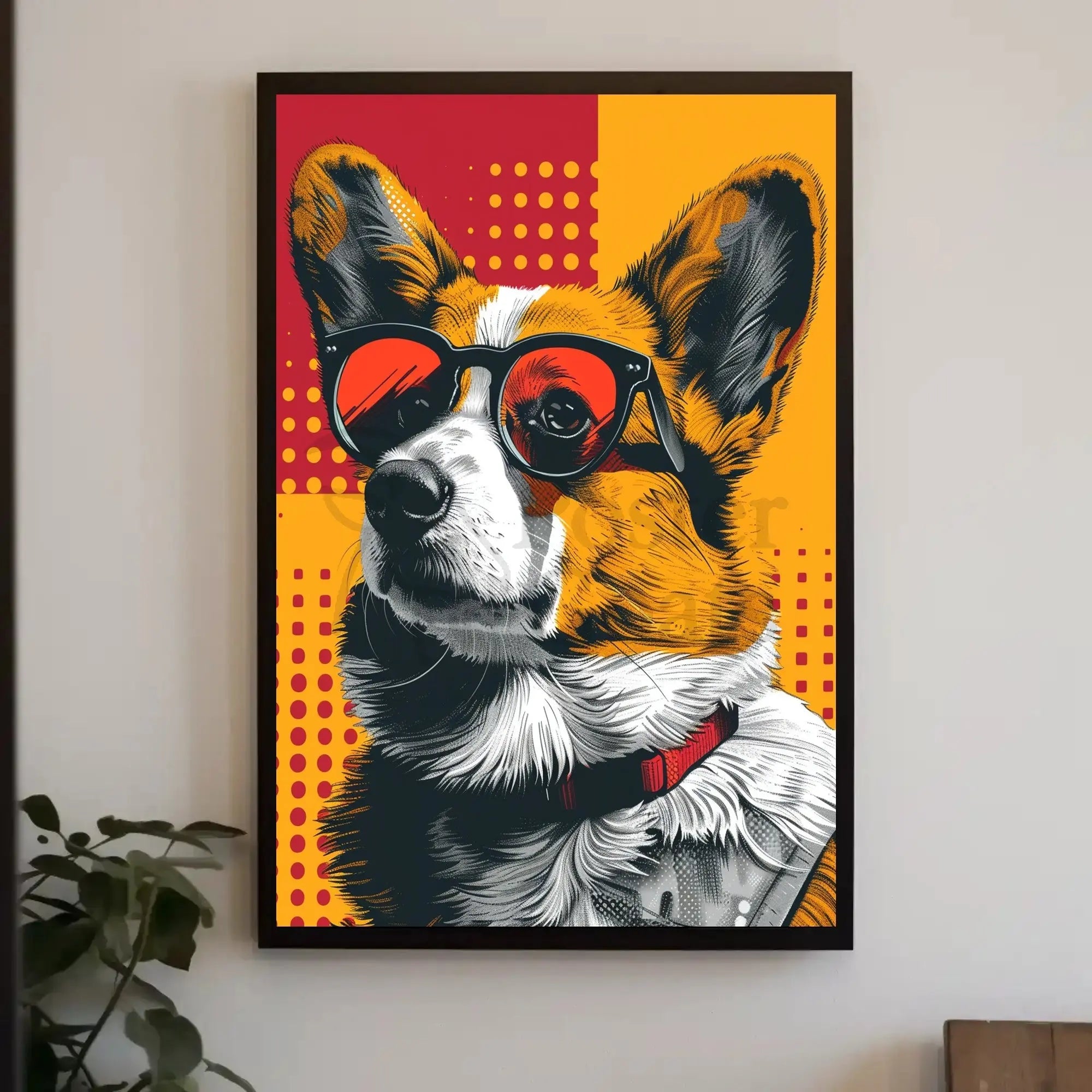 Cool Corgi in Sunglasses Pop Culture Poster PosterGoat
