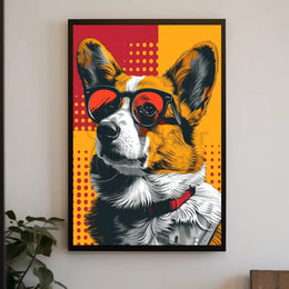 Cool Corgi in Sunglasses Pop Culture Poster PosterGoat