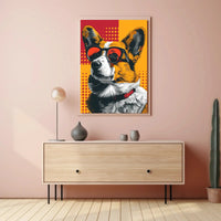 Cool Corgi in Sunglasses Pop Culture Poster PosterGoat