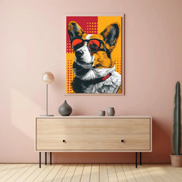 Cool Corgi in Sunglasses Pop Culture Poster PosterGoat