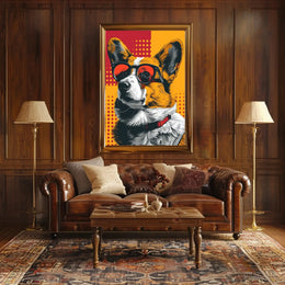 Cool Corgi in Sunglasses Pop Culture Poster PosterGoat