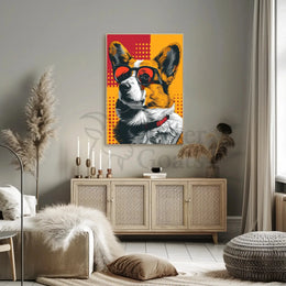 Cool Corgi in Sunglasses Pop Culture Poster PosterGoat