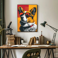 Cool Corgi in Sunglasses Pop Culture Poster PosterGoat