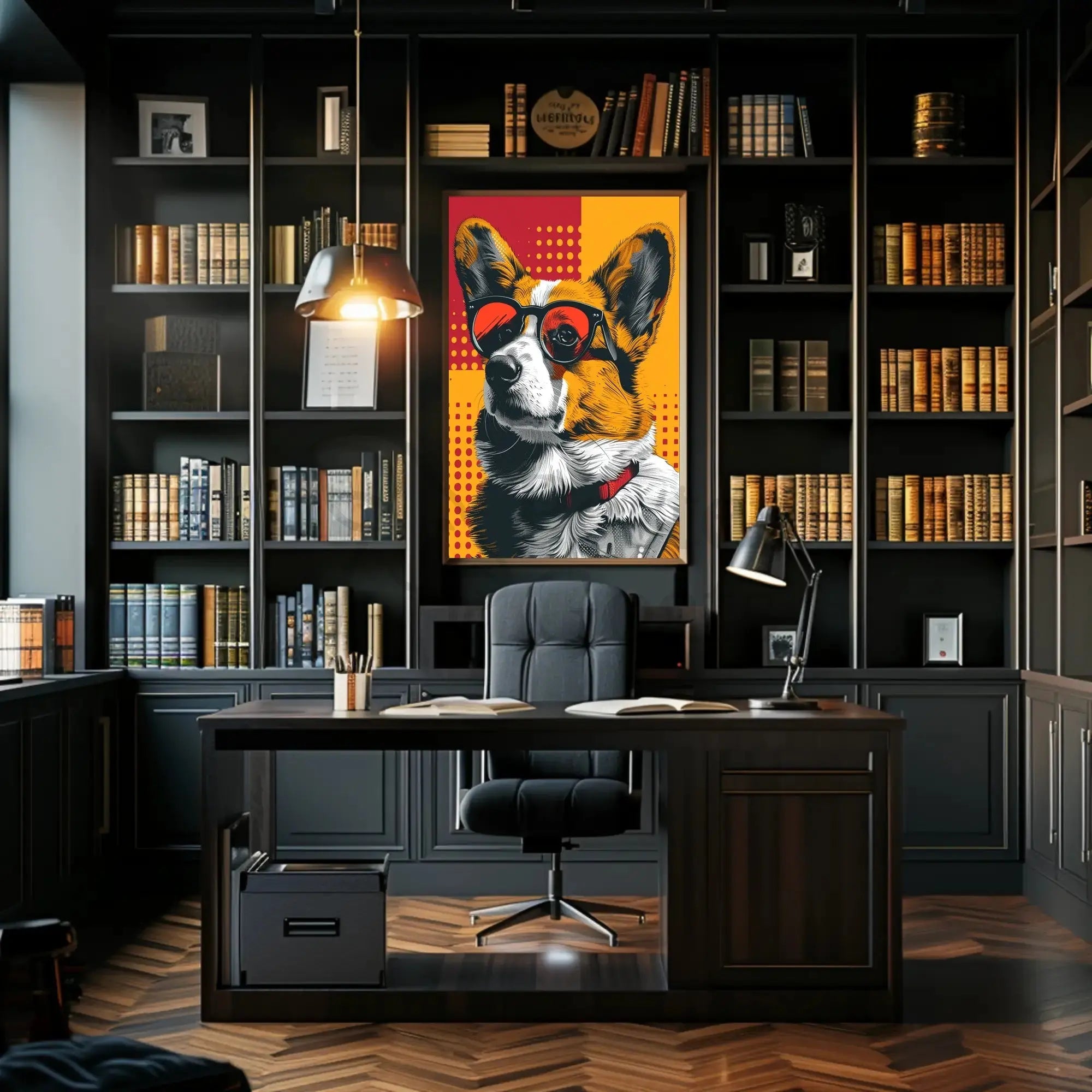 Cool Corgi in Sunglasses Pop Culture Poster PosterGoat