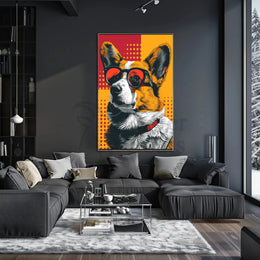 Cool Corgi in Sunglasses Pop Culture Poster PosterGoat
