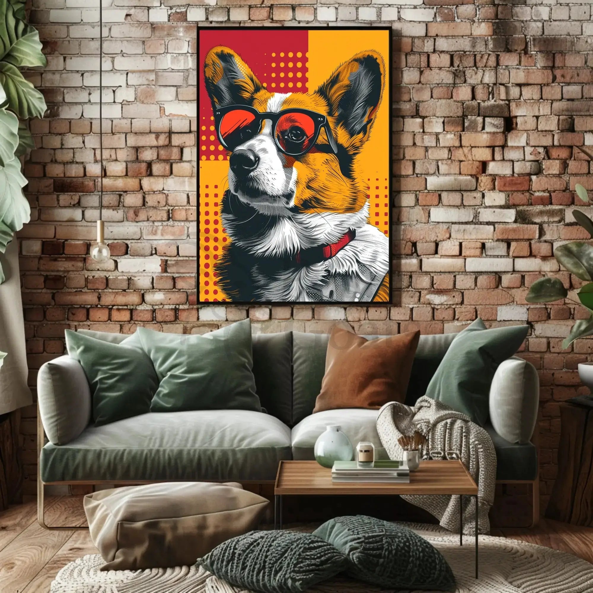 Cool Corgi in Sunglasses Pop Culture Poster PosterGoat