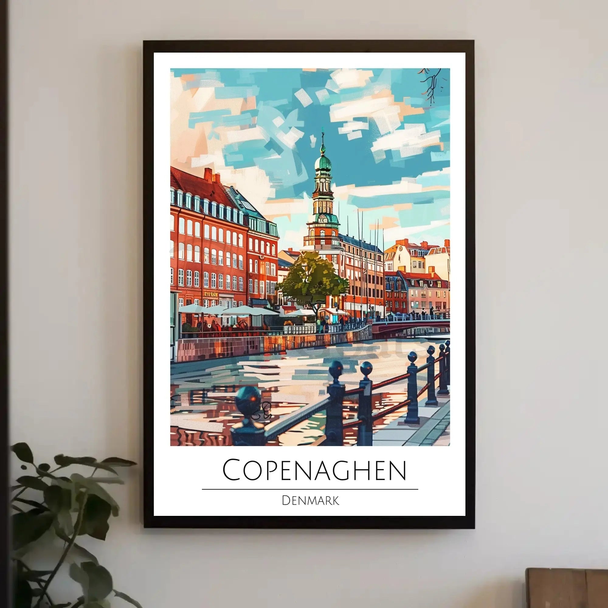 Copenhagen Cityscape Art - Travel Poster PosterGoat