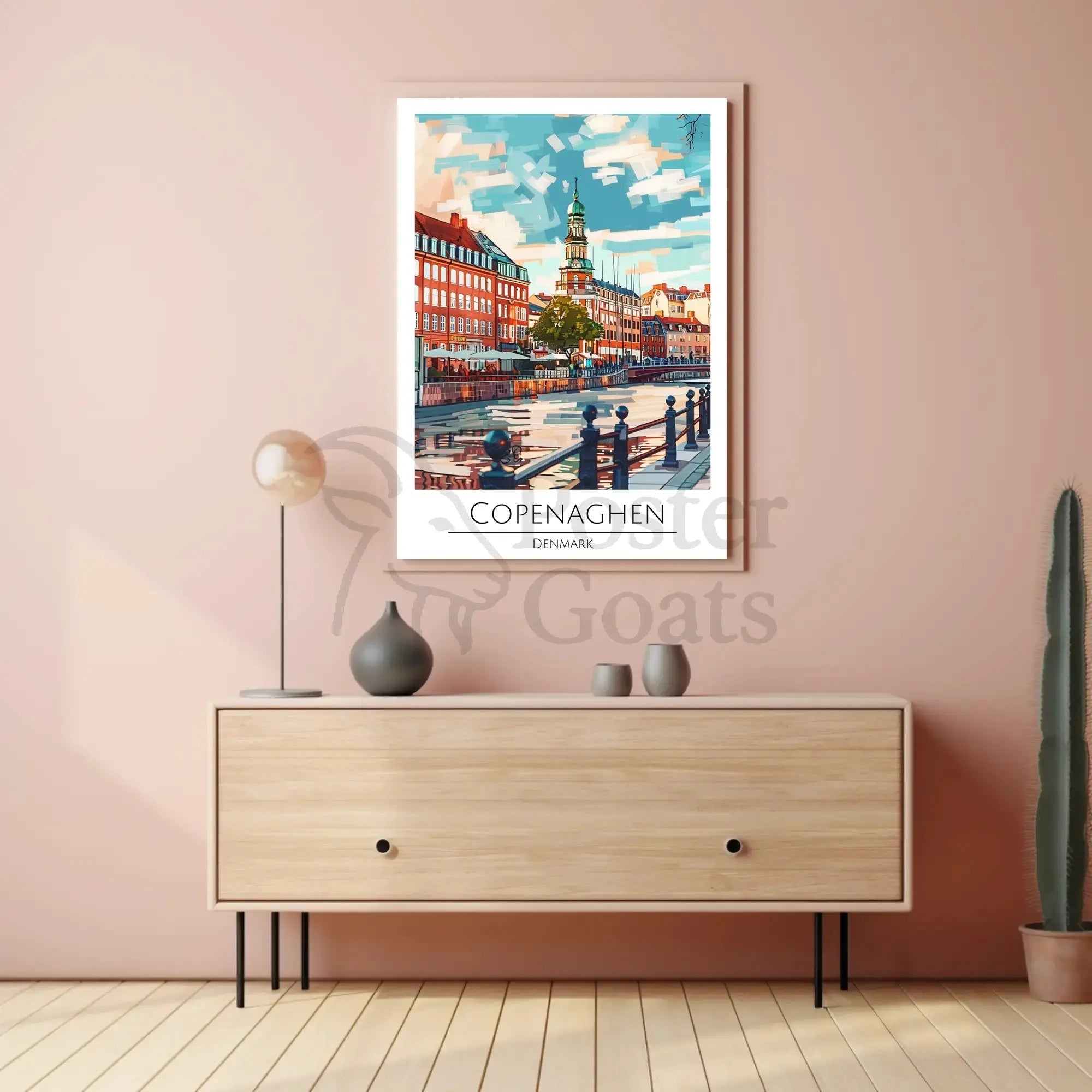 Copenhagen Cityscape Art - Travel Poster PosterGoat