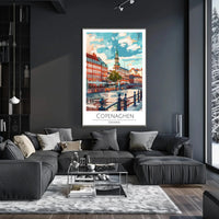Copenhagen Cityscape Art - Travel Poster PosterGoat