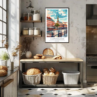 Copenhagen Cityscape Art - Travel Poster PosterGoat
