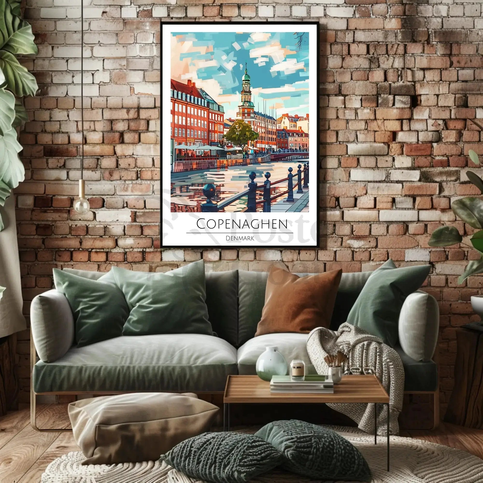 Copenhagen Cityscape Art - Travel Poster PosterGoat