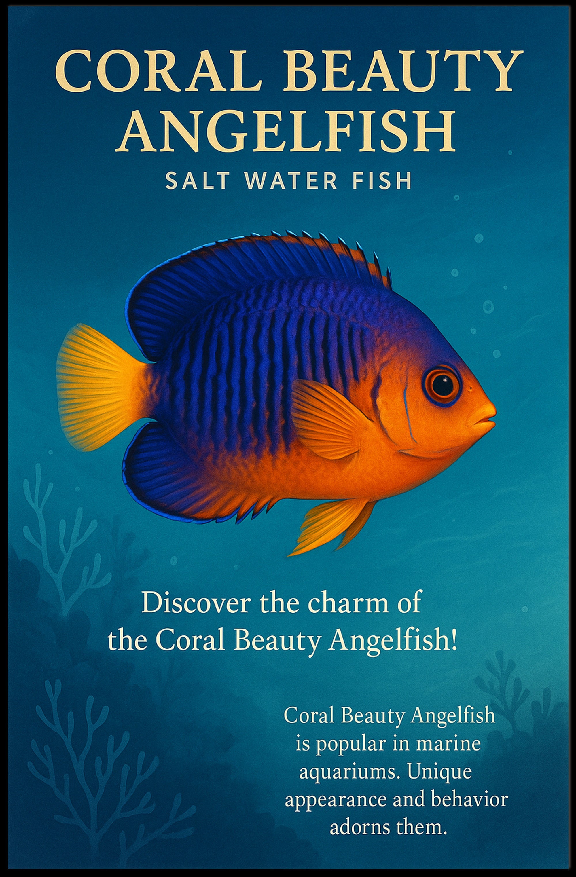 Coral Beauty Angelfish Wall Art Print PosterGoat