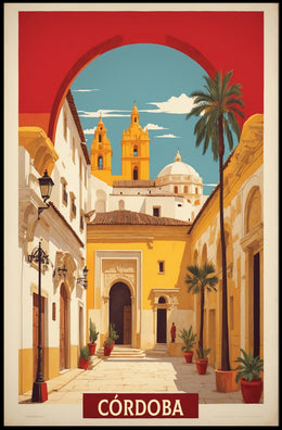 Córdoba Mediterranean Cityscape Vintage Travel Poster PosterGoat
