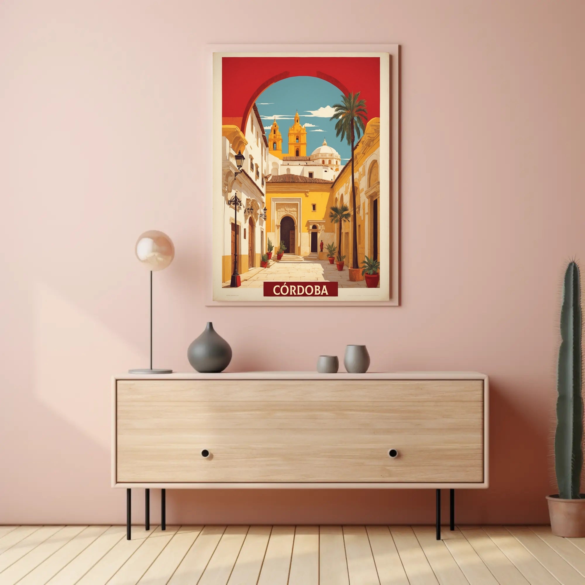 Córdoba Mediterranean Cityscape Vintage Travel Poster PosterGoat