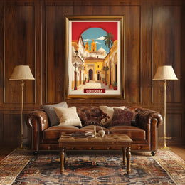 Córdoba Mediterranean Cityscape Vintage Travel Poster PosterGoat