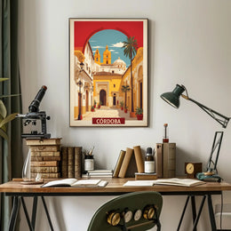 Córdoba Mediterranean Cityscape Vintage Travel Poster PosterGoat