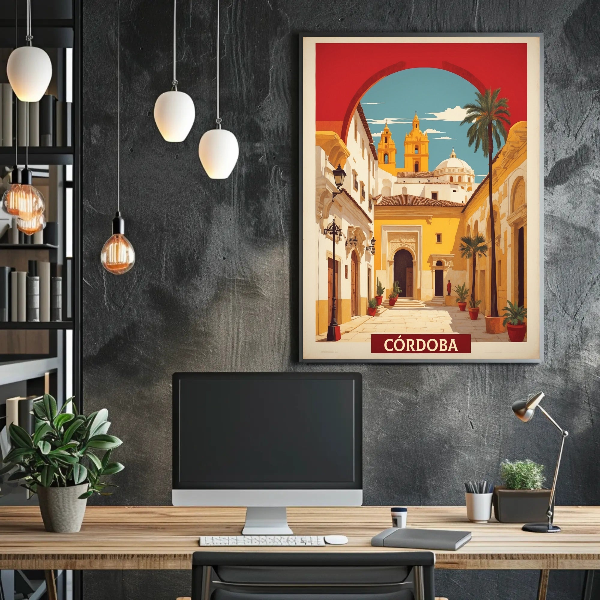 Córdoba Mediterranean Cityscape Vintage Travel Poster PosterGoat