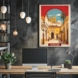 Córdoba Mediterranean Cityscape Vintage Travel Poster PosterGoat