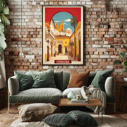Córdoba Mediterranean Cityscape Vintage Travel Poster PosterGoat
