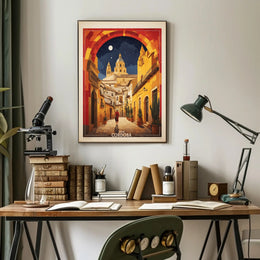 Córdoba Sunlit Street Spanish Architecture Travel Poster PosterGoat