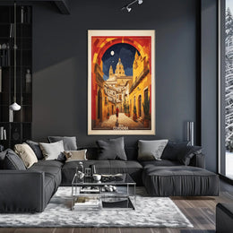 Córdoba Sunlit Street Spanish Architecture Travel Poster PosterGoat